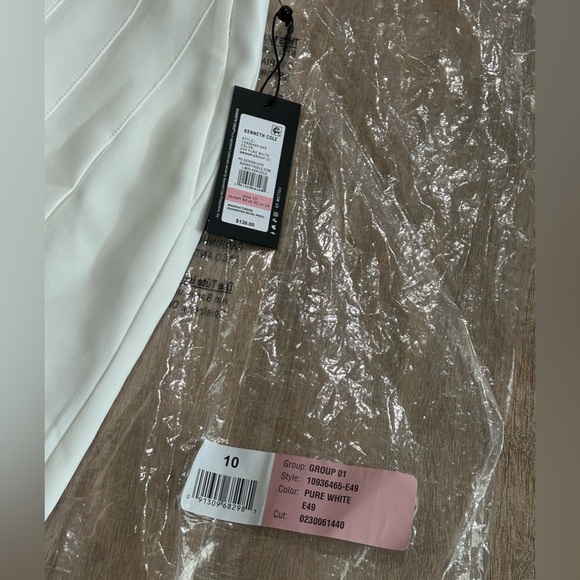 Sz 10 Kenneth Cole Womens Fly Front Pleated Maxi Skirt, White NWT - Picture 8 of 12